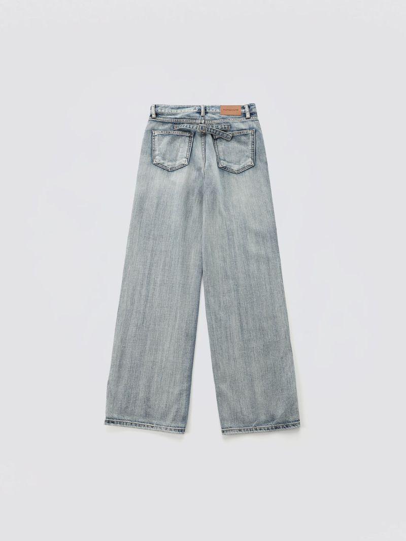 Buckle Denim Pants