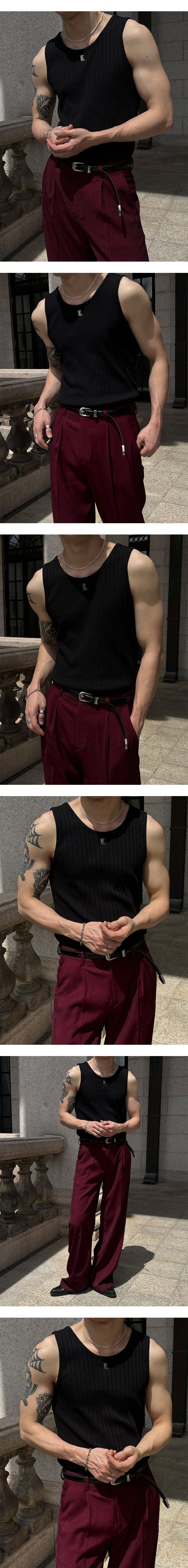 [S/S] High ribbed logo sleeveless(6color)