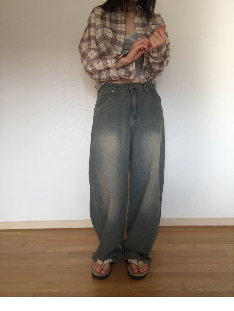 Check crop shirt (2 colors)