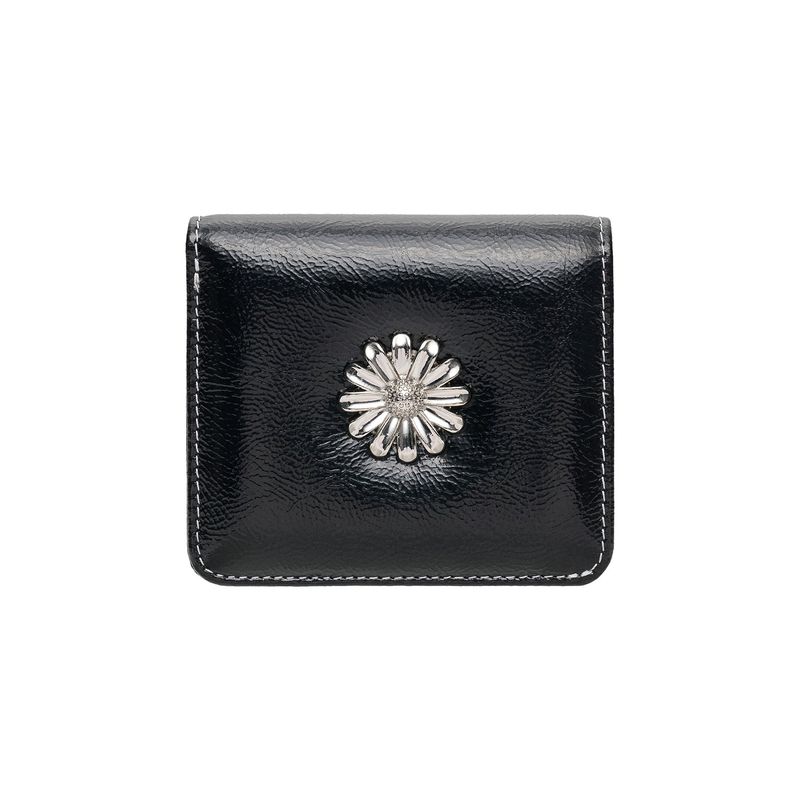 Daisy Photo Slot Half Wallet Bill Card Wallet black