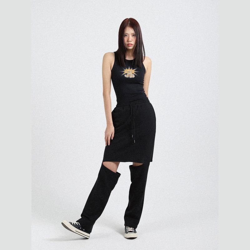 cottonrebirthclub（コットンリバースクラブ）の「ハイブリッドパンツ (ブラック)（パンツ）」