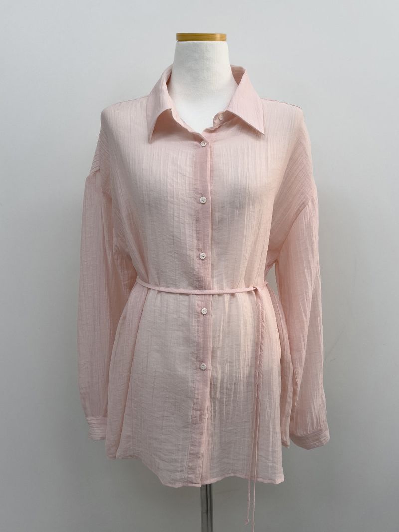 Wrinkle See-through Oversized Shirt