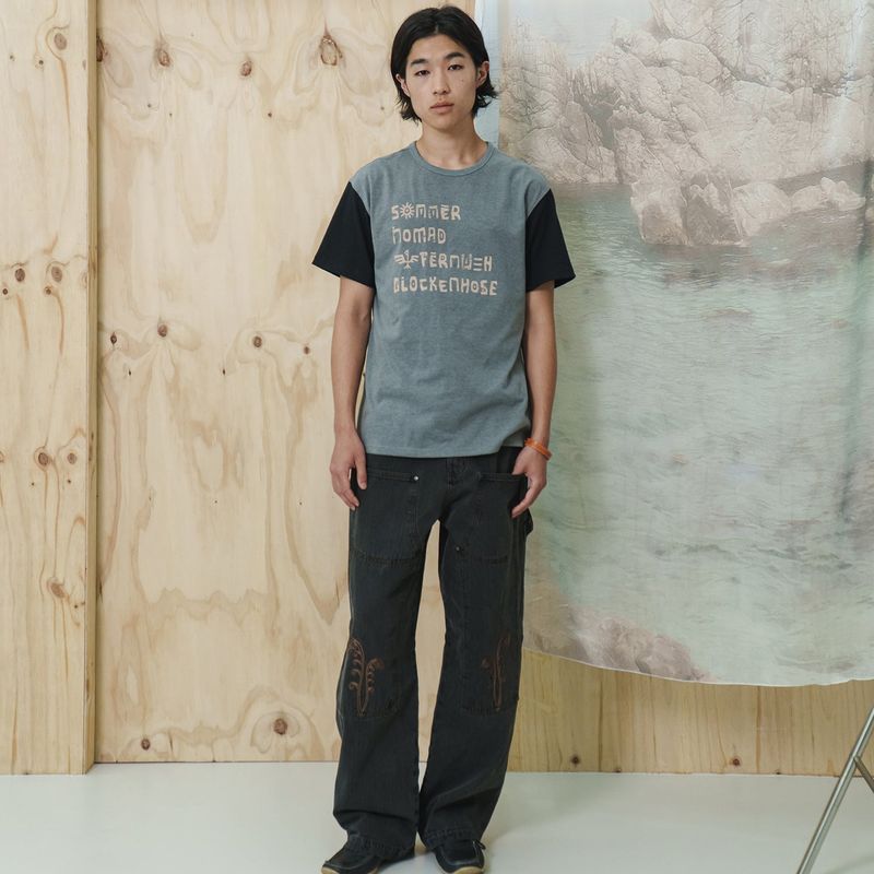 Ptery double knee pants / Black
