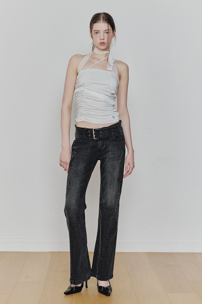 ANGEL SHIRRING TOP light mint
