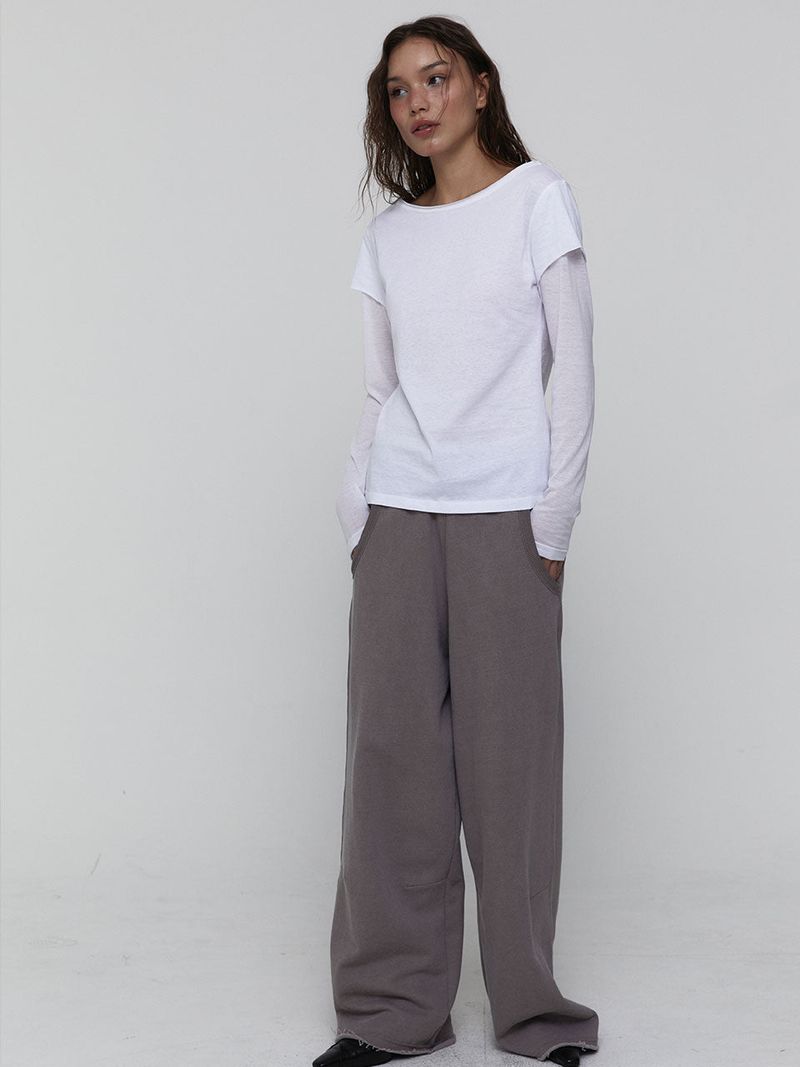 Layered Long Sleeve Top_White