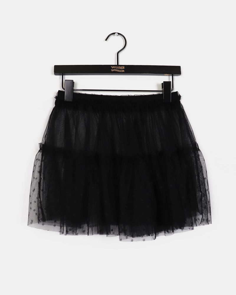 Biso See-through dot layered skirt