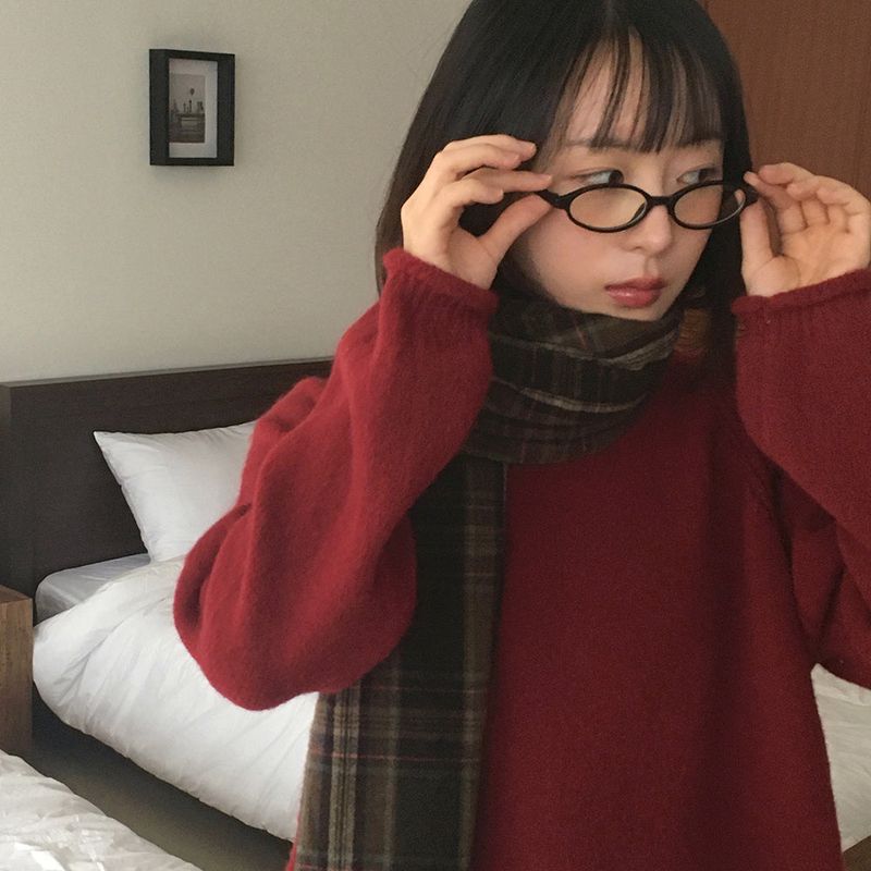 Warmk Vintage Checked Winter Scarf