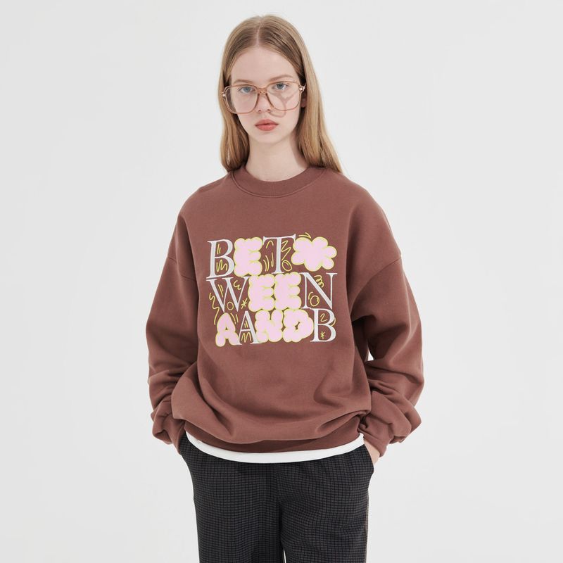 Bubble Graphic Sweatshirt _ Brown