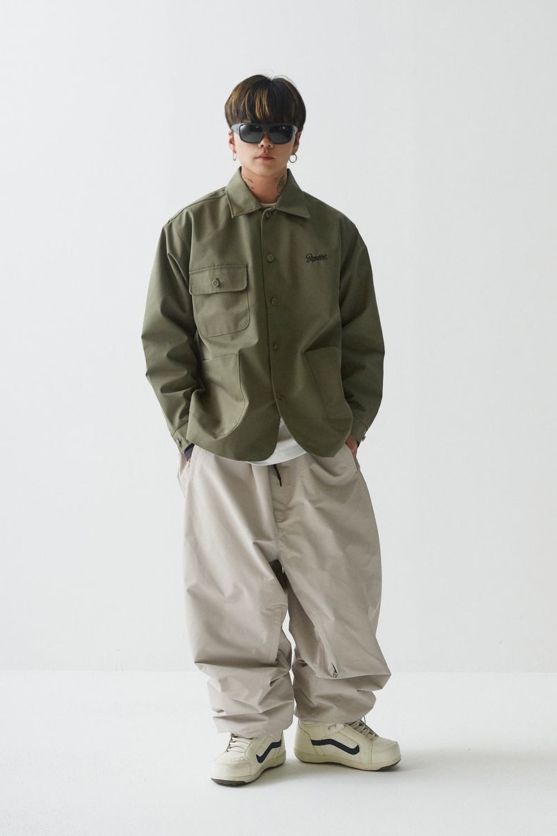 BSR2223FWJK065 LOGO COLLAR COTTON BASIC JACKET KHAKI