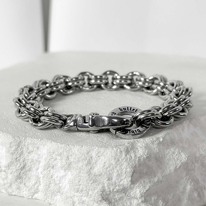 BLESSED BULLET（ブレスドブレット）の「ss-10mm ダブルチェーンリンクブレスレット_シルバー（アクセサリー）」