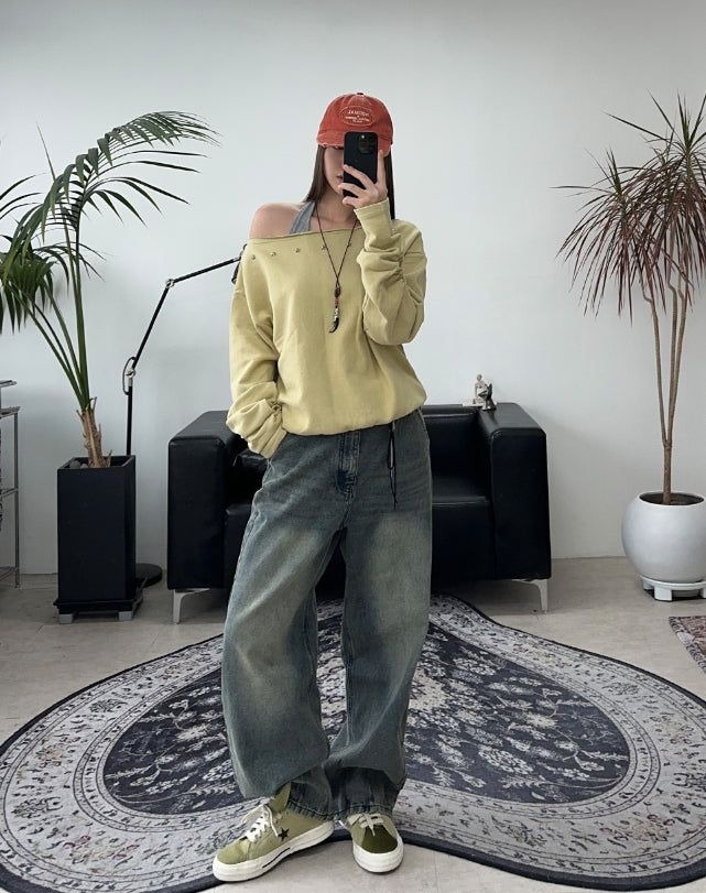 Rat Double Eyelet Long Leather Belt