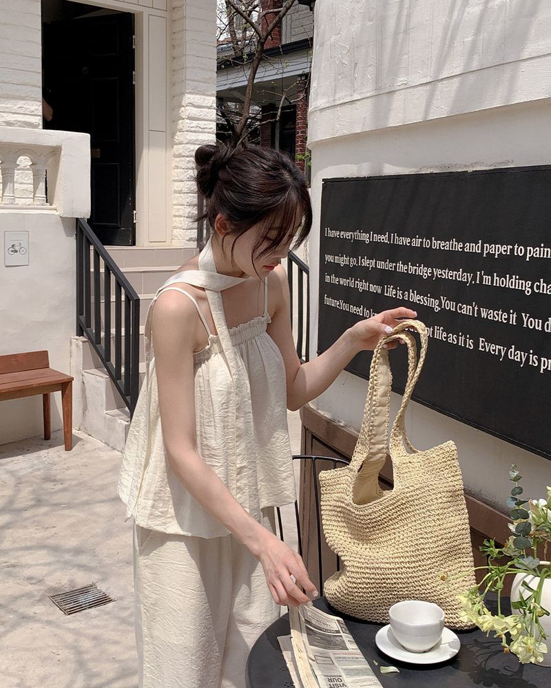 MAYBINS（メイビンス）の「Bean linen blouse & pants & tie set（Setup）」
