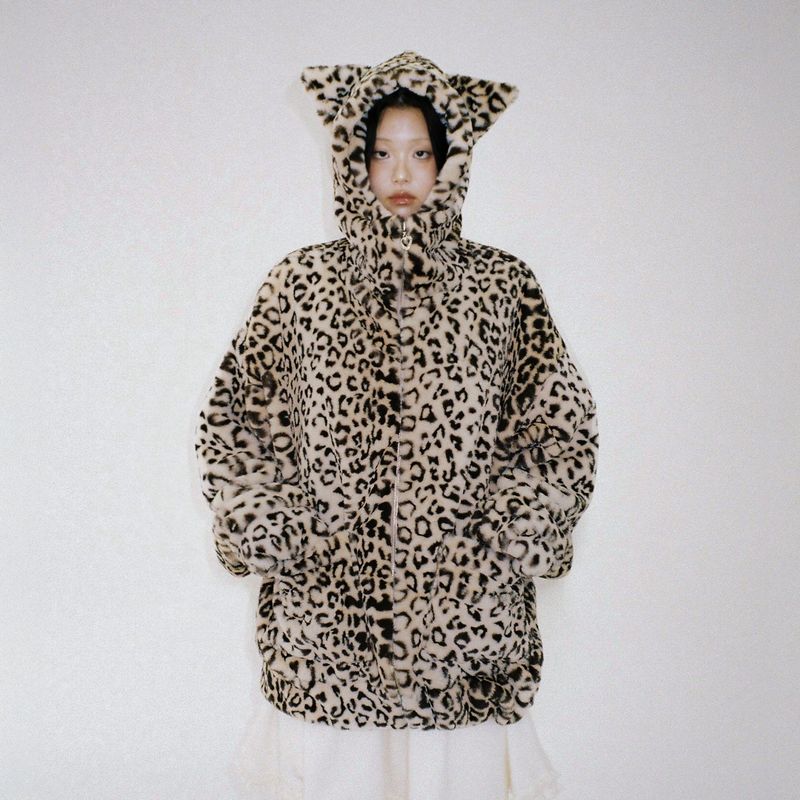 Cat Leopard Jacket - Brown