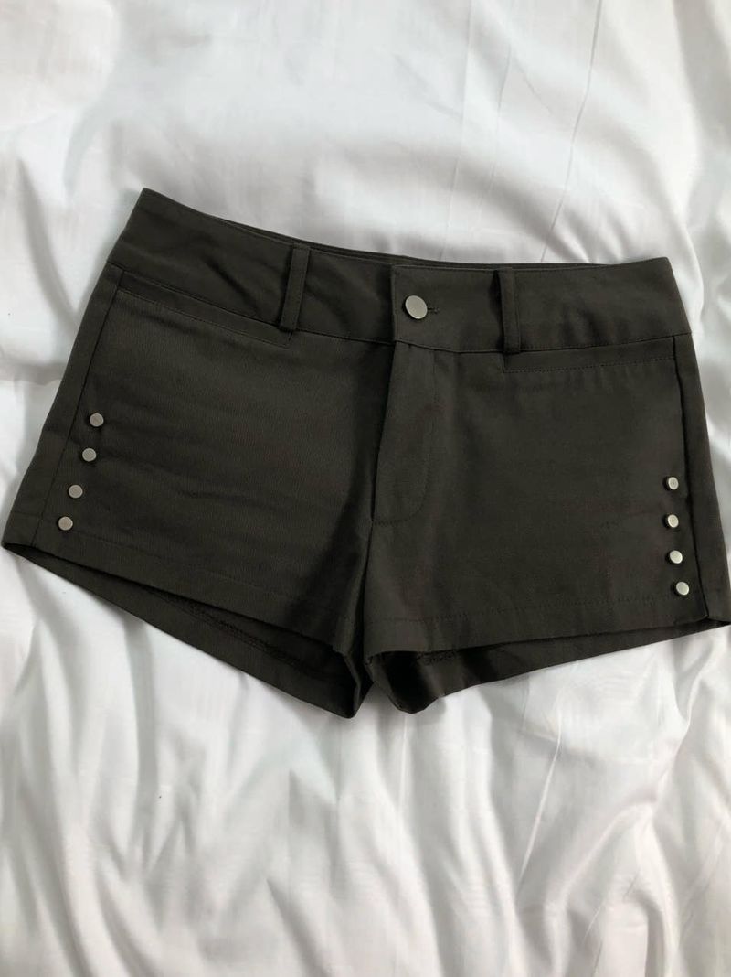 flat studded shorts