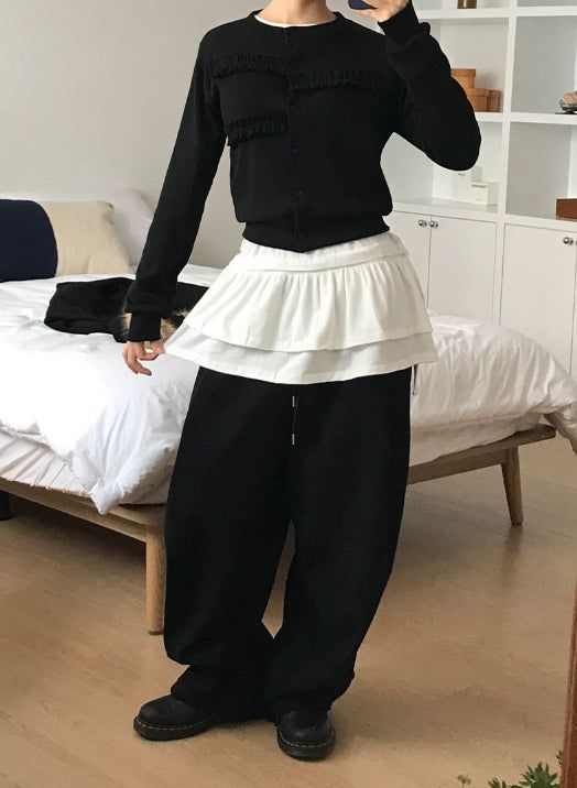 (Brushed) FRILL STRAP LONGSLEEVE