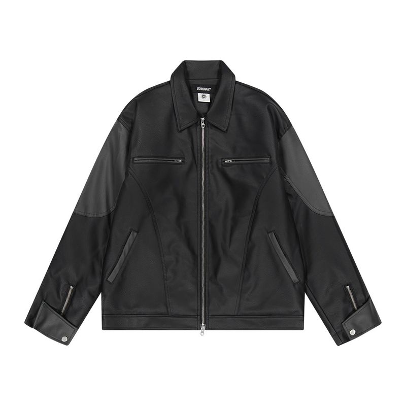 dominant（ドミナント）の「[2WAY] Cropped Distressed Leather Jacket_Black Grey（Jackets/Outerwear）」