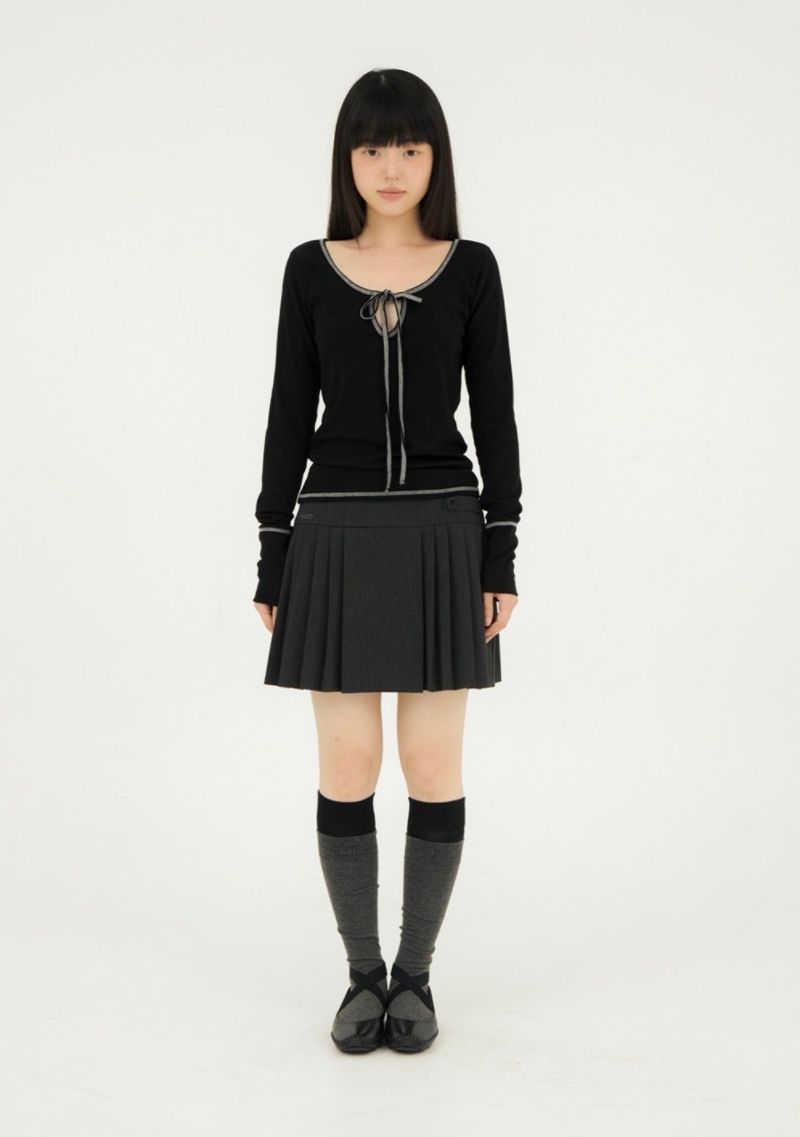 STITCH RIBBON T BLACK