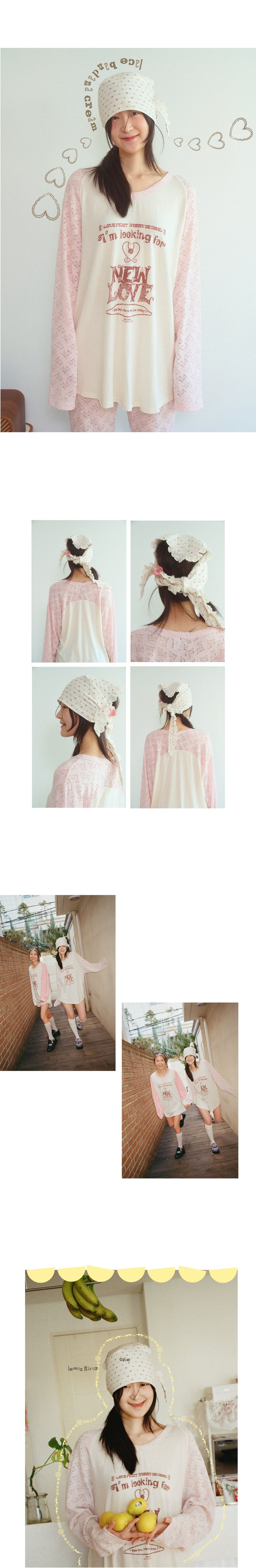 Lace bandana cream