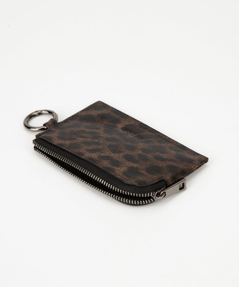【MADE】zippy leather wallet [ black, leopard ]