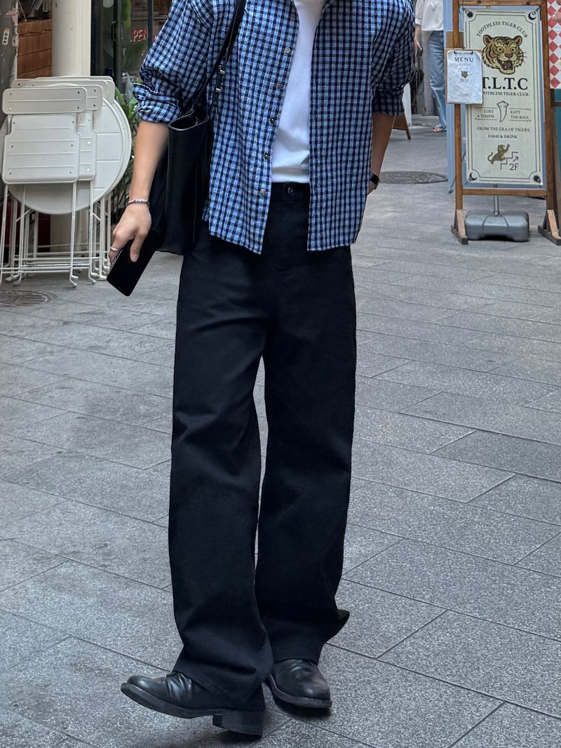 Potty semi wide denim pants