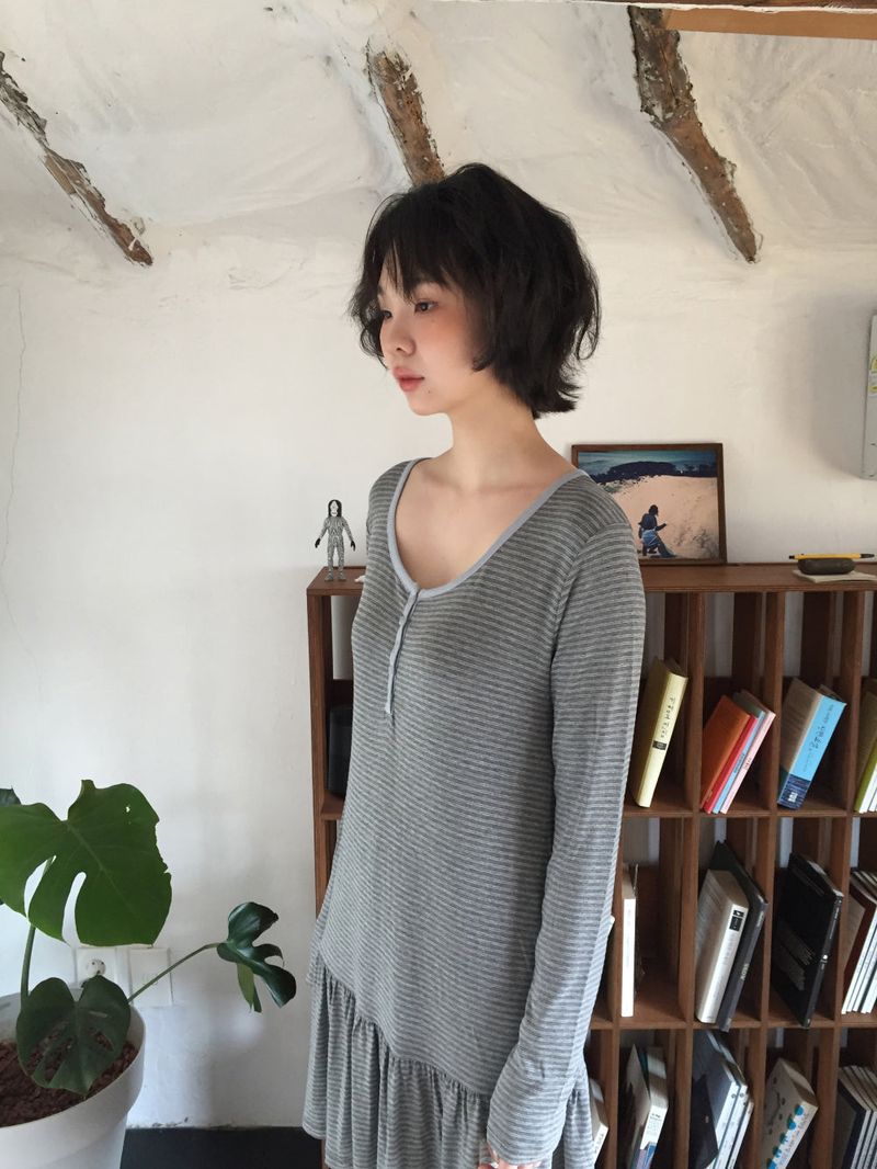 Scandi striped dress (3color)