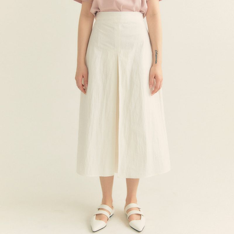 FREIHEIT(フライハイト)の「Cotton Pleats A-Line Long Skirt (Ivory)(Skirts)」
