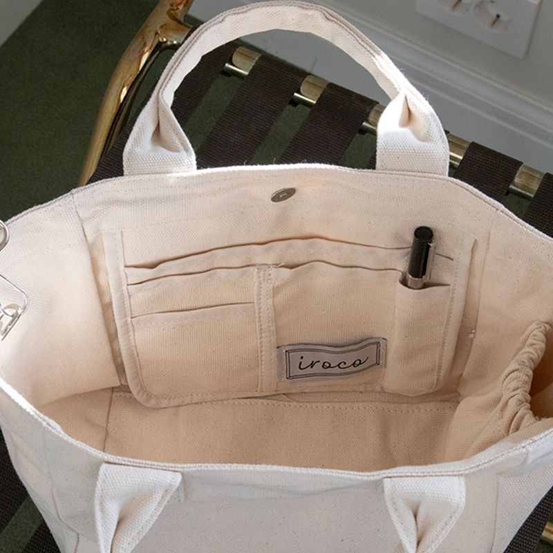 logo canvas mini bag_ivory