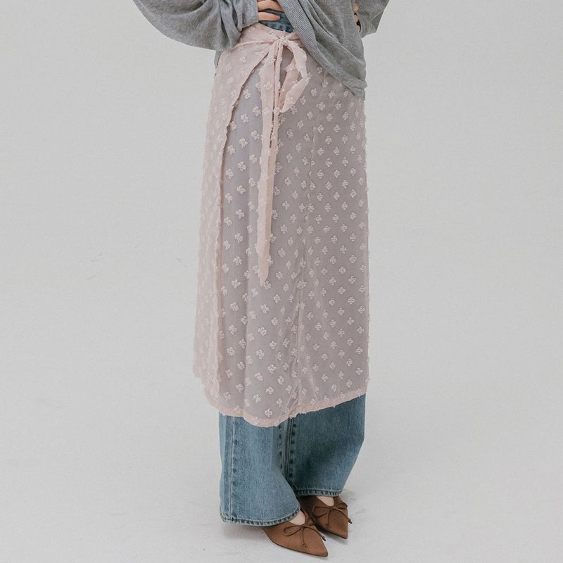 mellotory(メロートリー)の「BLOOMING CHIFFON WRAP SKIRT (DEEP PINK)(Skirts)」