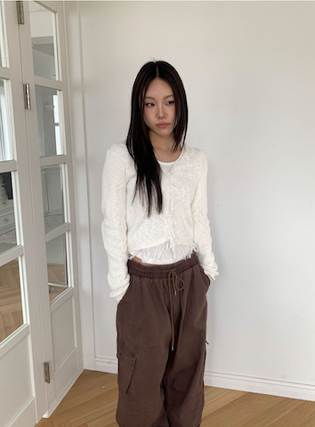 Frill knit cardigan(3color)