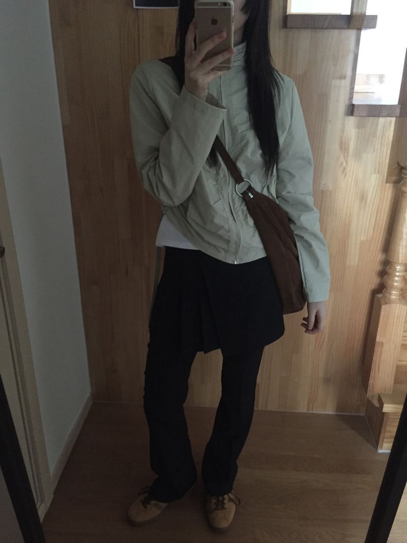 Cut slacks layered pants (2 colors)