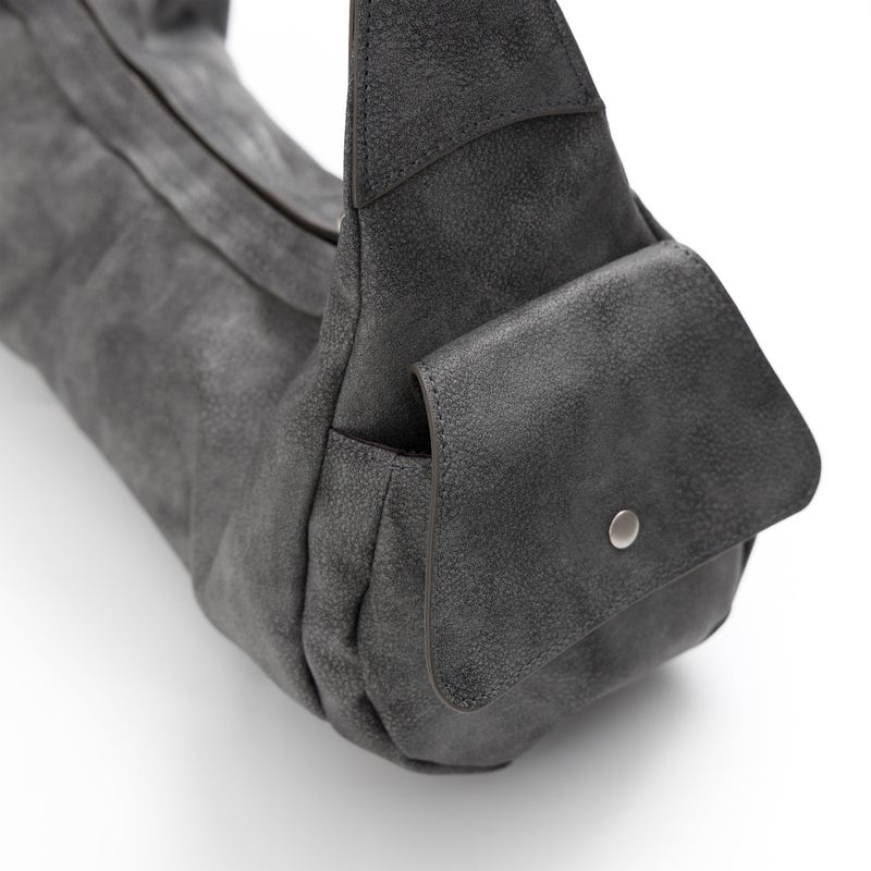 Bumpy Buckle Stone Bag (Gray)
