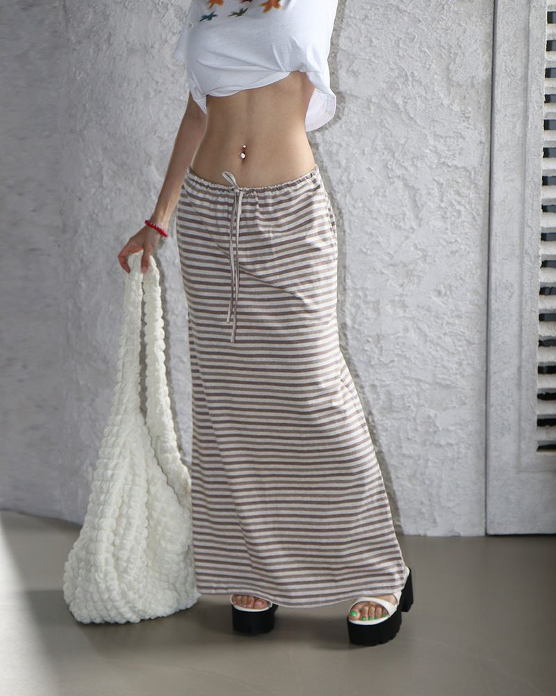 Stripe Juri Maxi Long Skirt