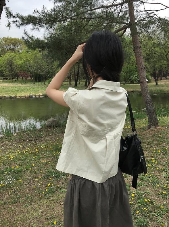 Mote Keyring Fold Shirred Cotton Long Skirt