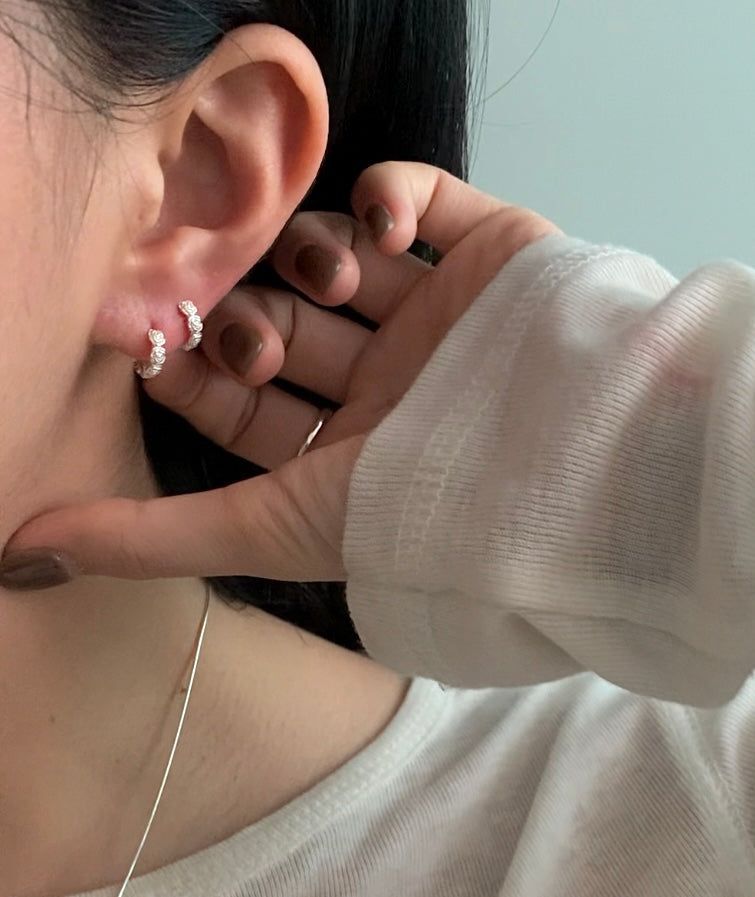  (silver925) ミニローズワンタッチピアス *silver