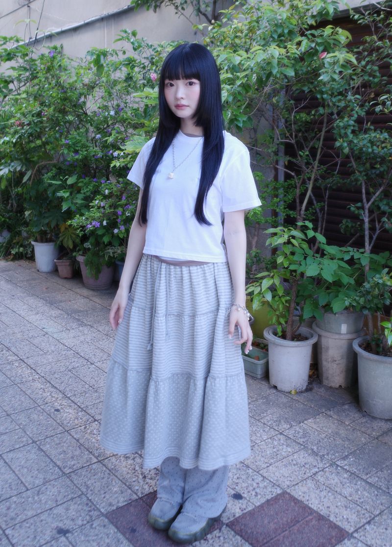 myorang（ミョラン）の「ジェラートミックスドットロングスカート（2color）（Skirts）」