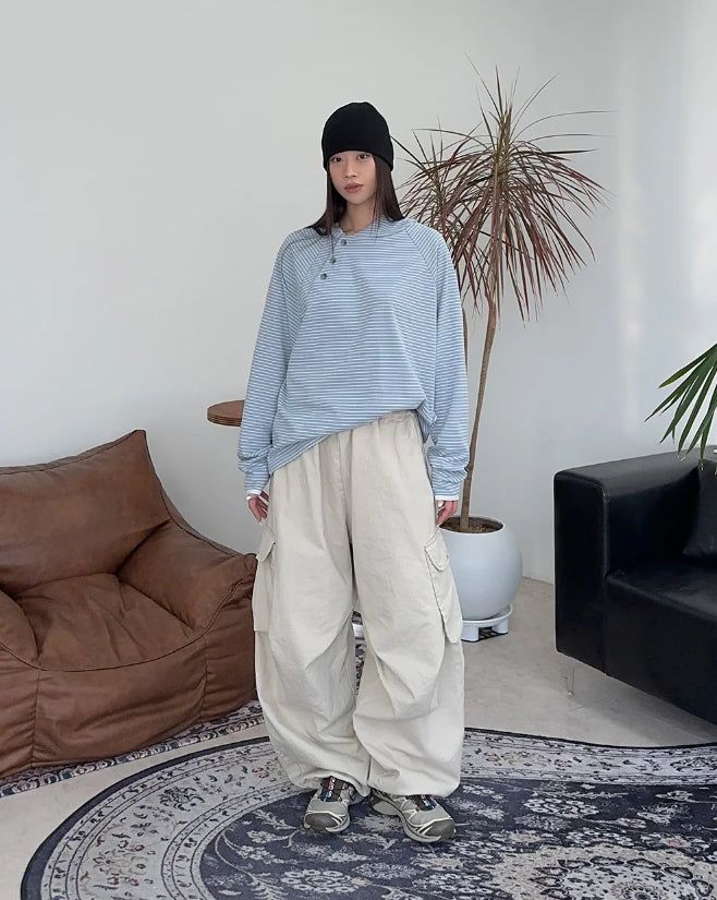 Lucael diagonal button hoodie