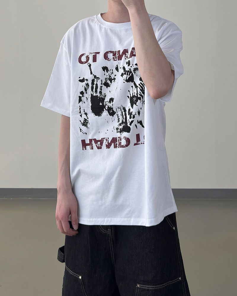 Touch Graphic Oversized Half T-Shirt