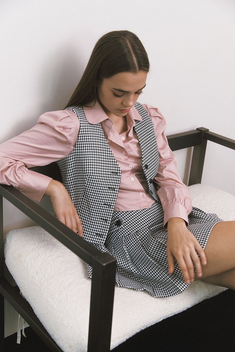 Cropped Puff Shirt Pink