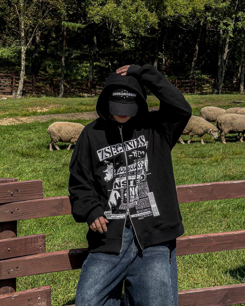Second Oversized Fit Hoodie Zip-Up