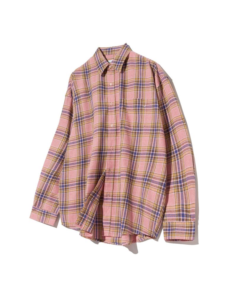 87-STAN079 Retro OverFit Pocket Long-Sleeved Check Shirt
