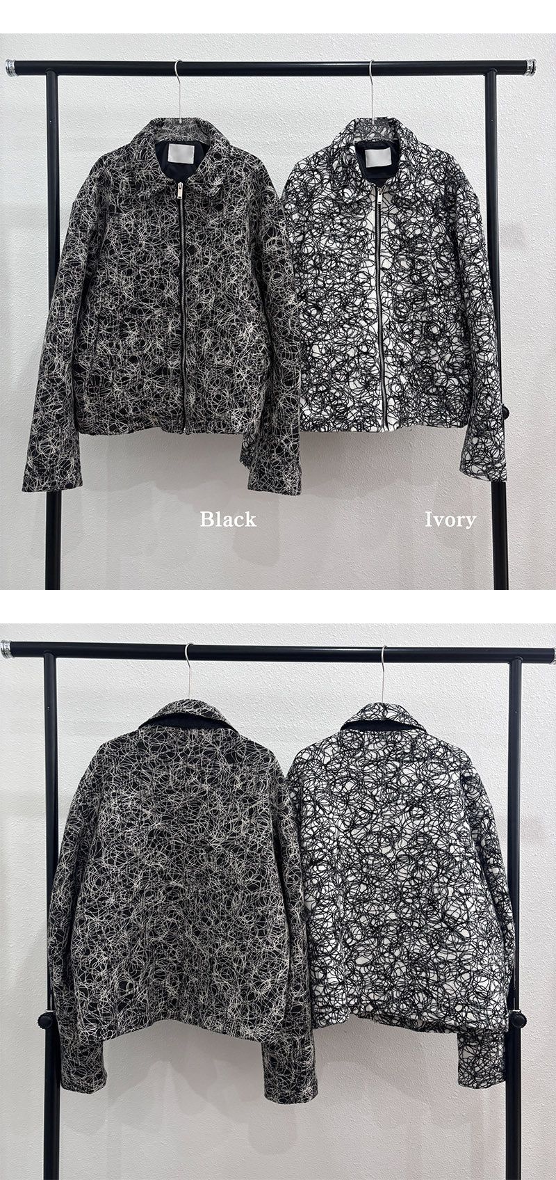 [HANDMADE] Circle pattern wool jacket(2color)