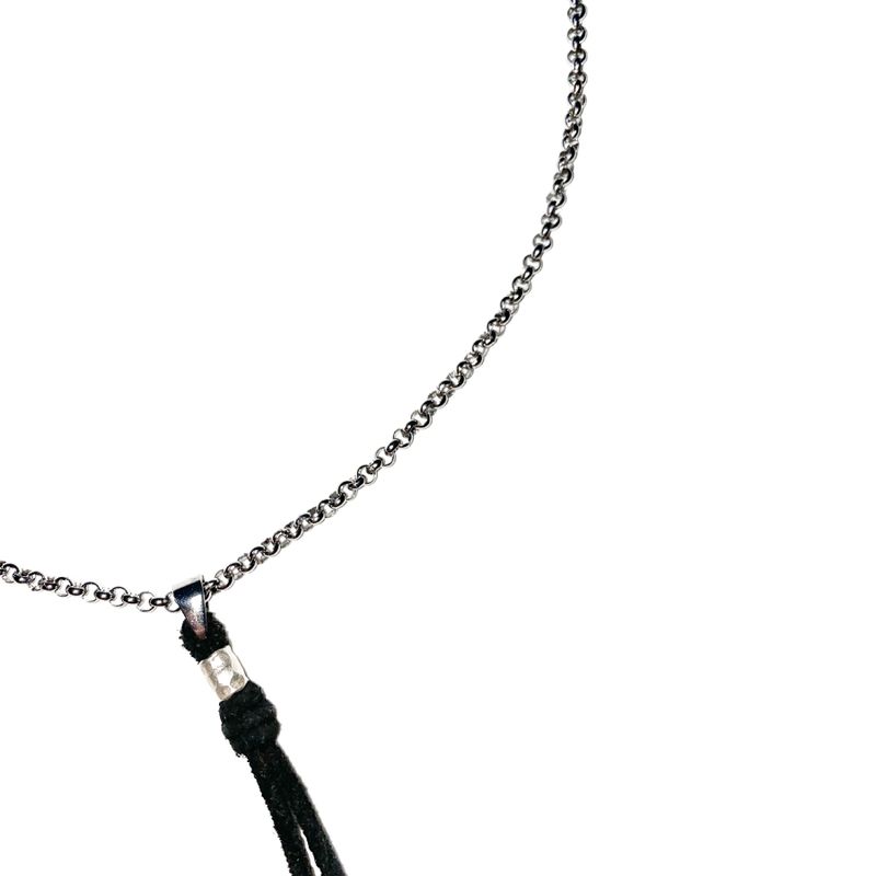 karen silver suede pendant necklace