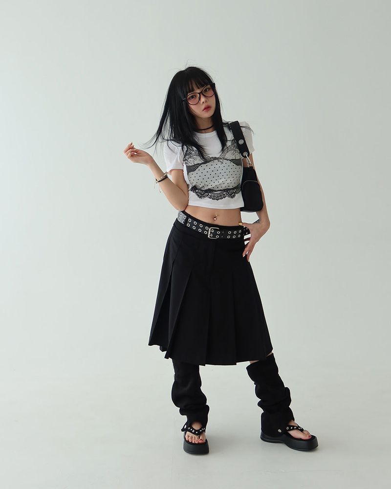 Meet pleats pleated midi skirt