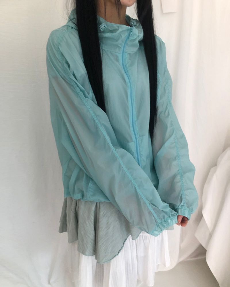 Timel Sheer Windbreaker Zip-Up