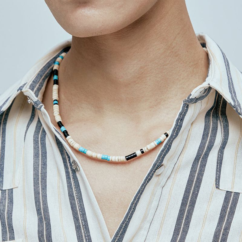 NA shell & turquoise beads necklace