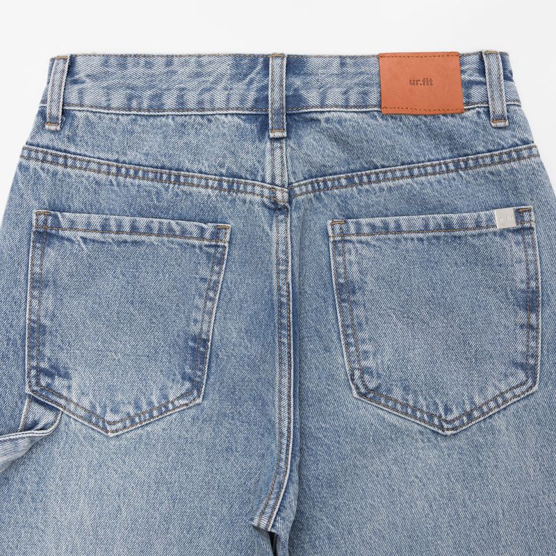 DENIM STRAP WIDE PANTS code 18105
