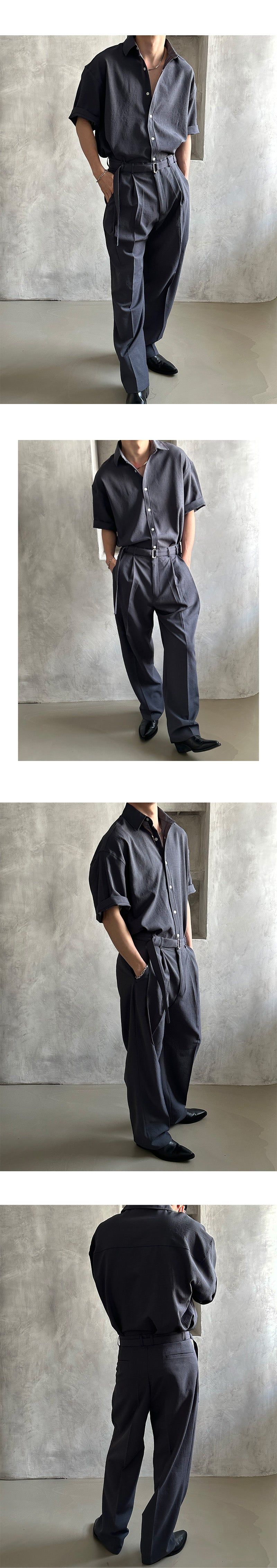 [SET UP가능] Minimal half shirts(3color)