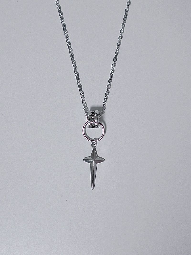 black wave ring star necklace