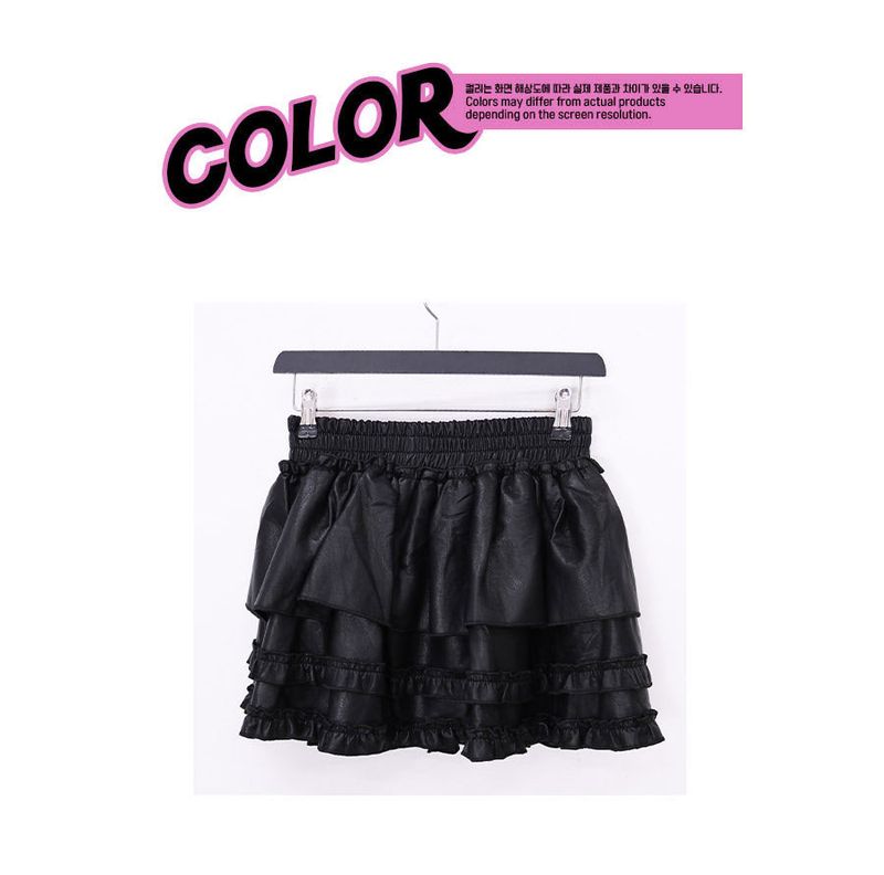 della leather kangkang skirt