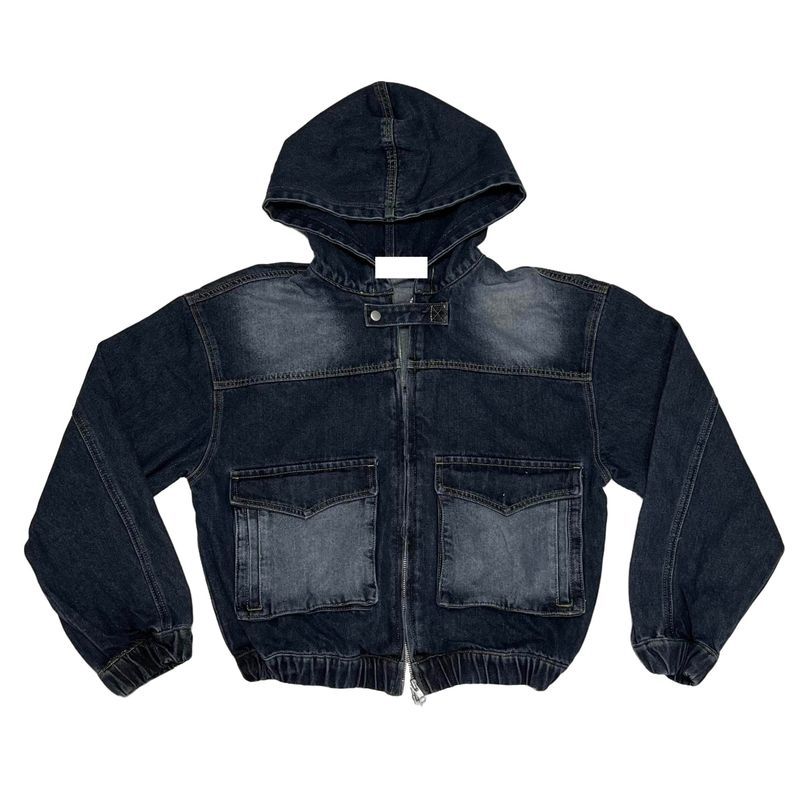 Denim hood jacket